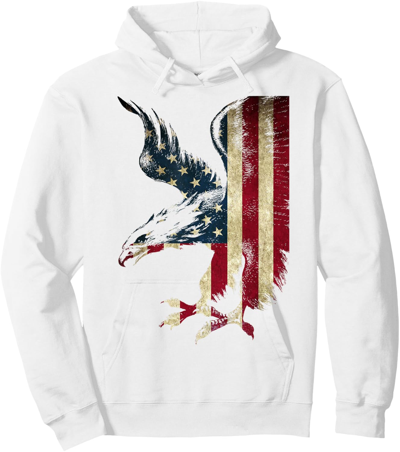 American Patriot Freedom Eagle USA Flag Airborne Design Hoodie - Hoodie | White