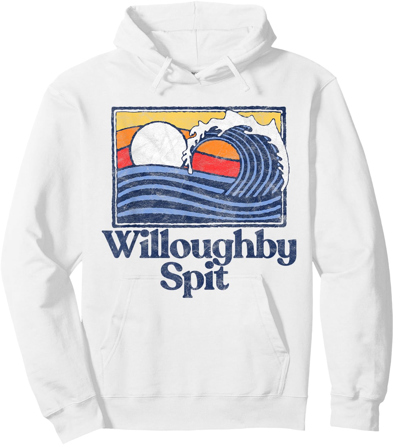 Willoughby Spit Retro Surfer Vintage Beach & Wave Men Women Girls Kids Hoodie - Hoodie | White