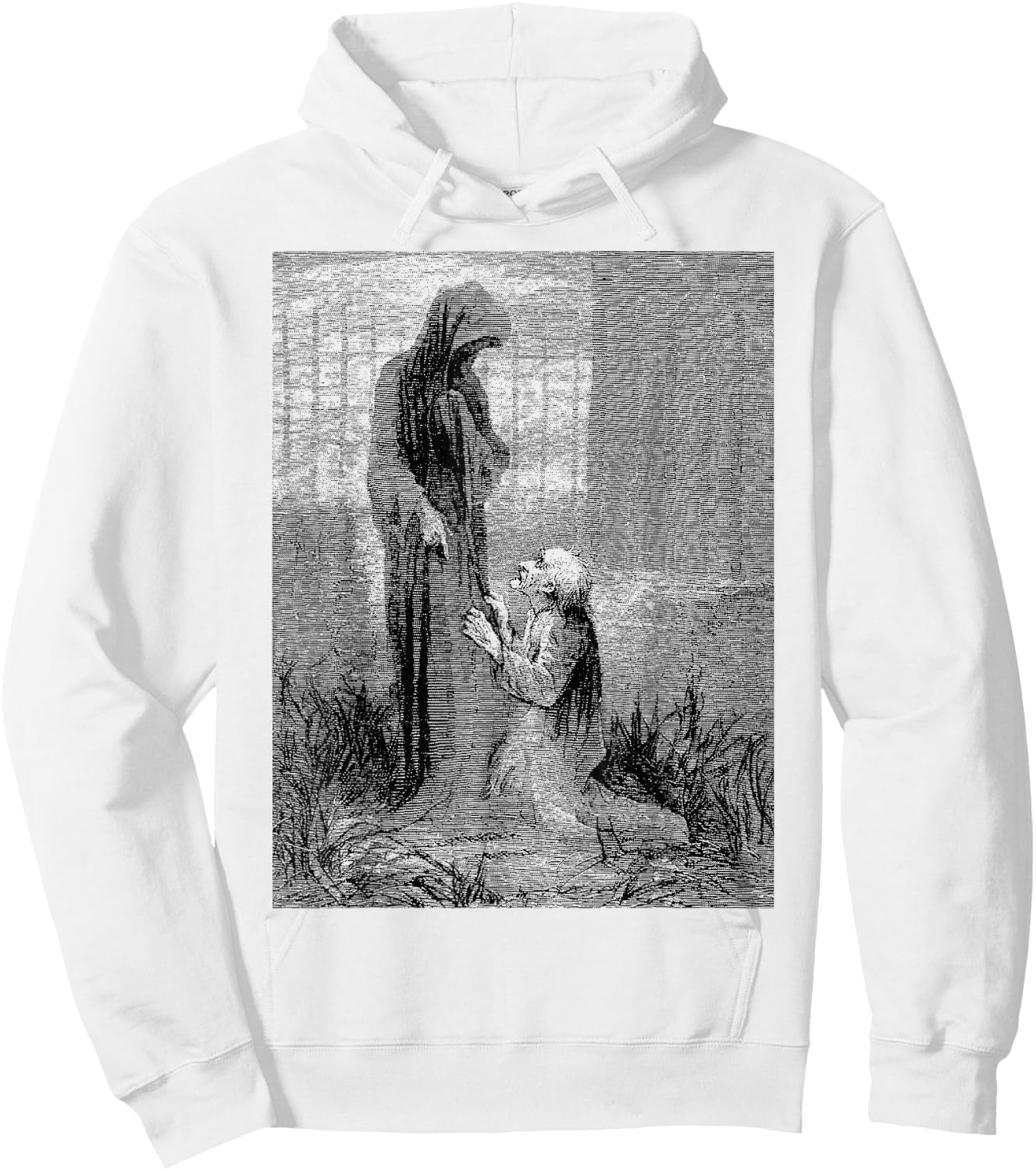 Ghost of Christmas Future Bah Humbug Scrooge Cemetary Scene Hoodie - Hoodie | White