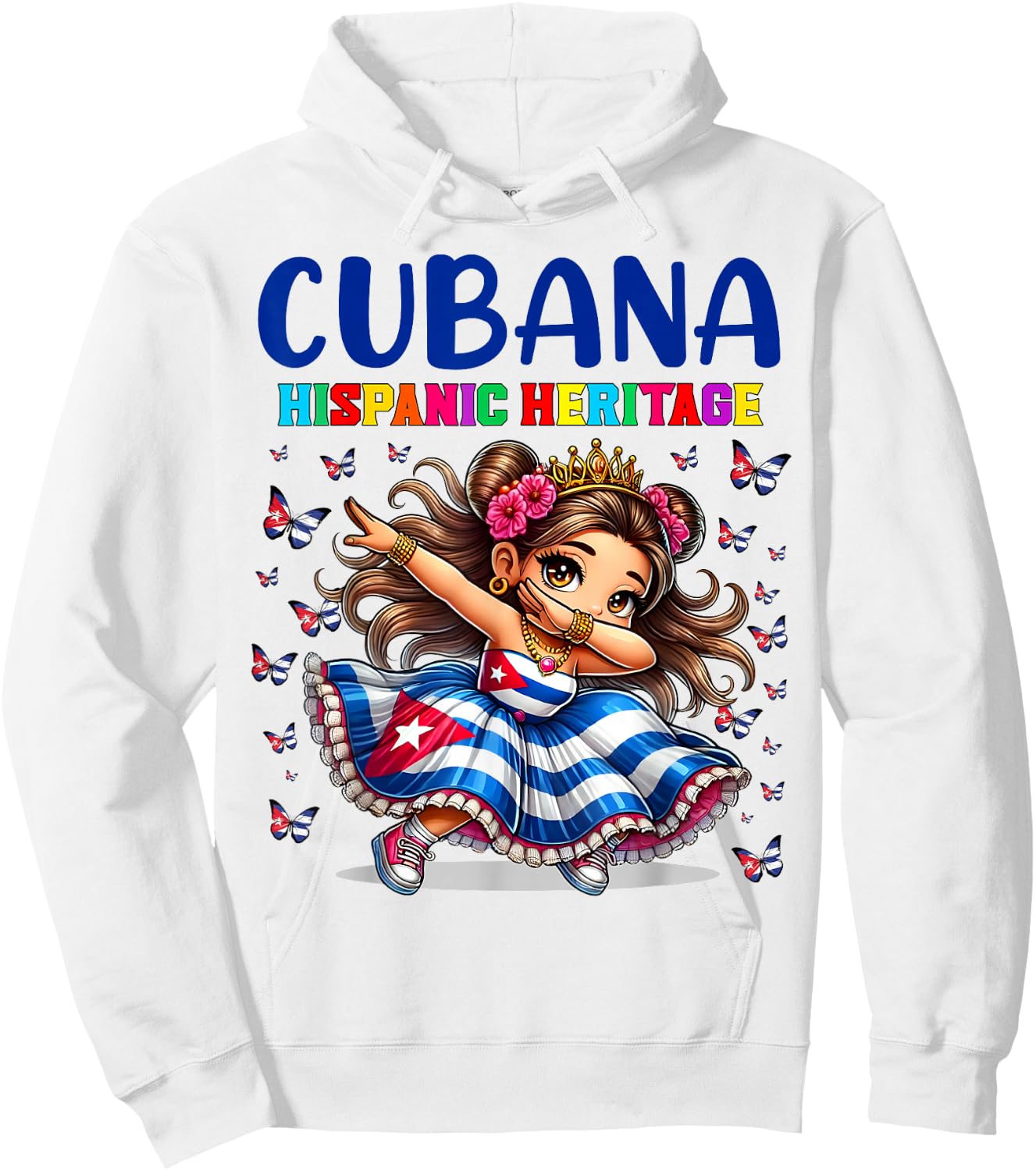 Cuba Hispanic Heritage Month Celebration girls kids Hoodie - Hoodie | White