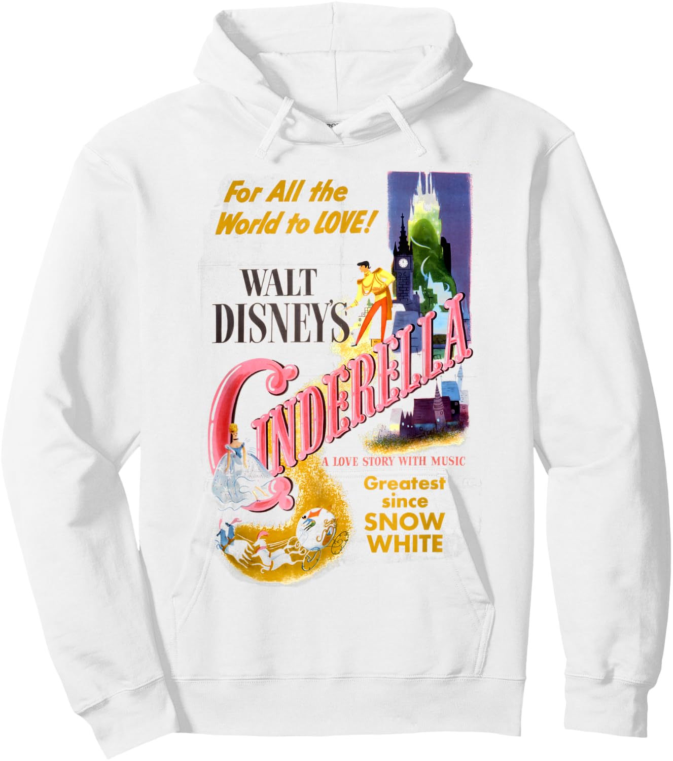 Disney Cinderella Vintage Movie Box Art Poster Small Hoodie - Hoodie | White
