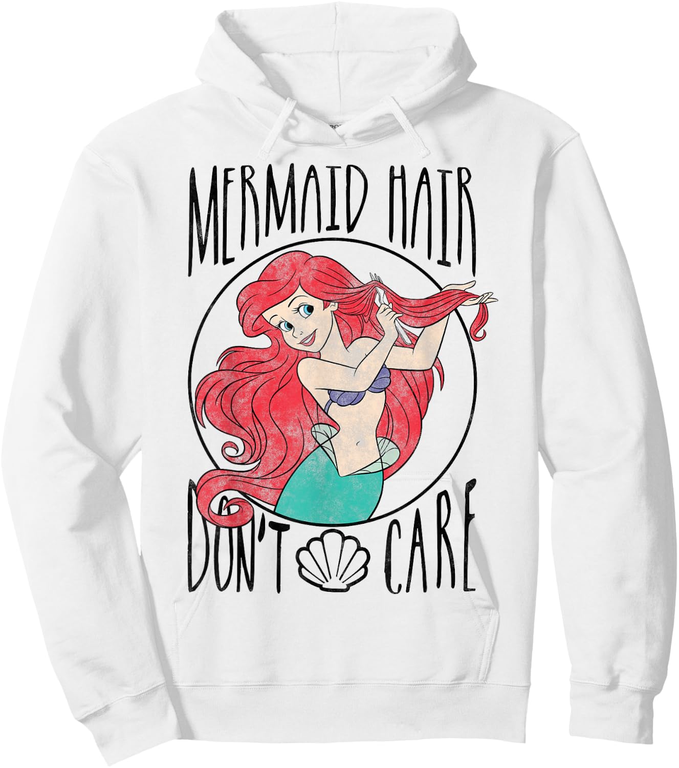 Disney The Little Mermaid Ariel Mermaid Hair Don't Care Hoodie - Hoodie | White
