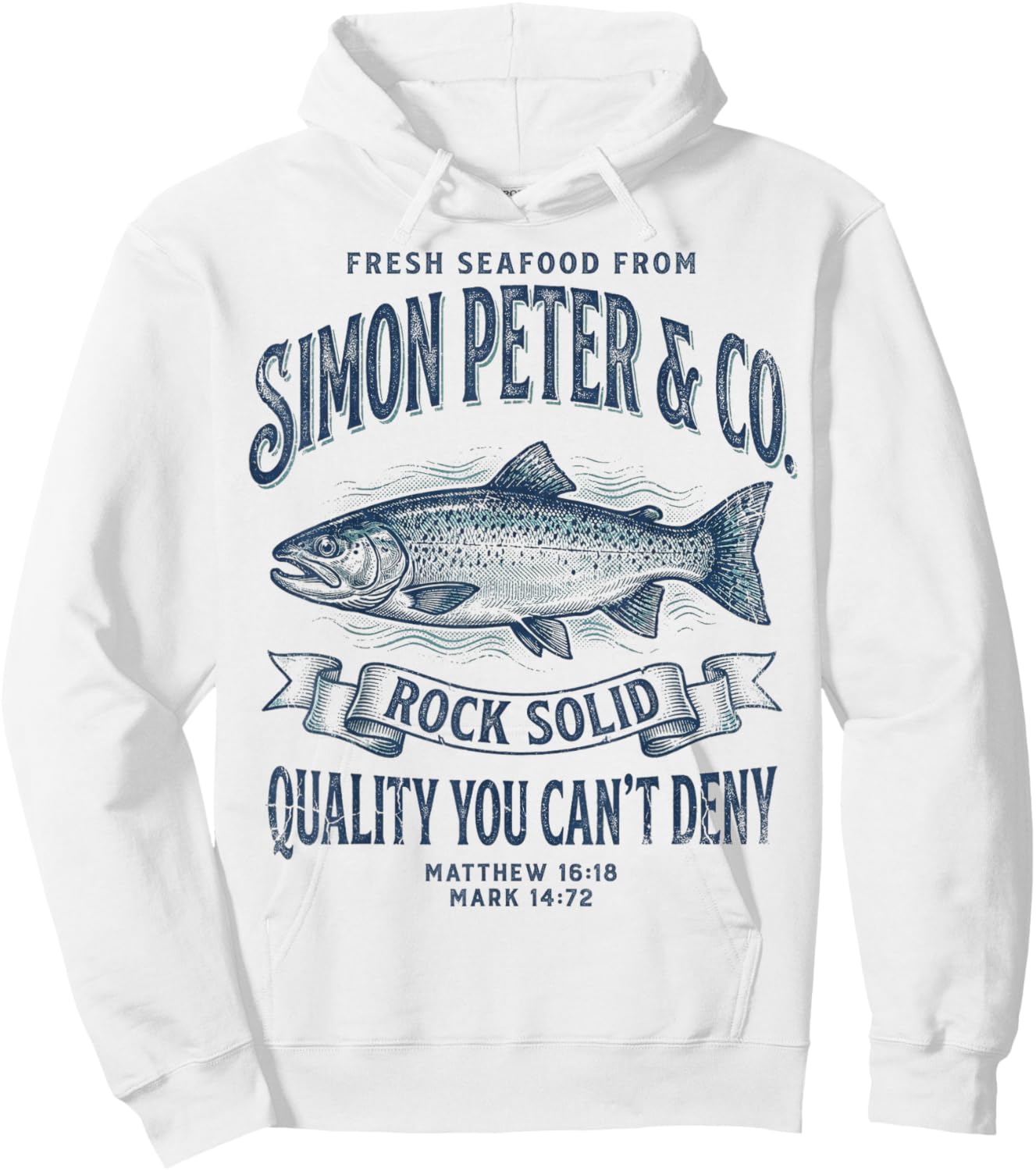 Simon Peter Seafood Funny Christian Fishing Hoodie - Hoodie | White