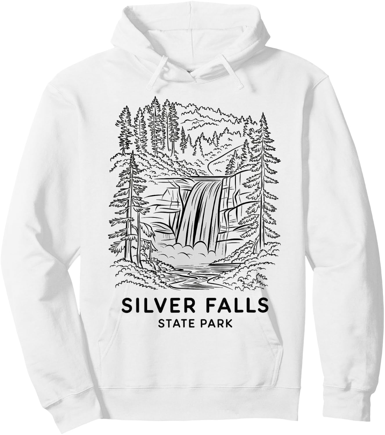 Silver Falls State Park Oregon Waterfall Camping Souvenir Hoodie - Hoodie | White