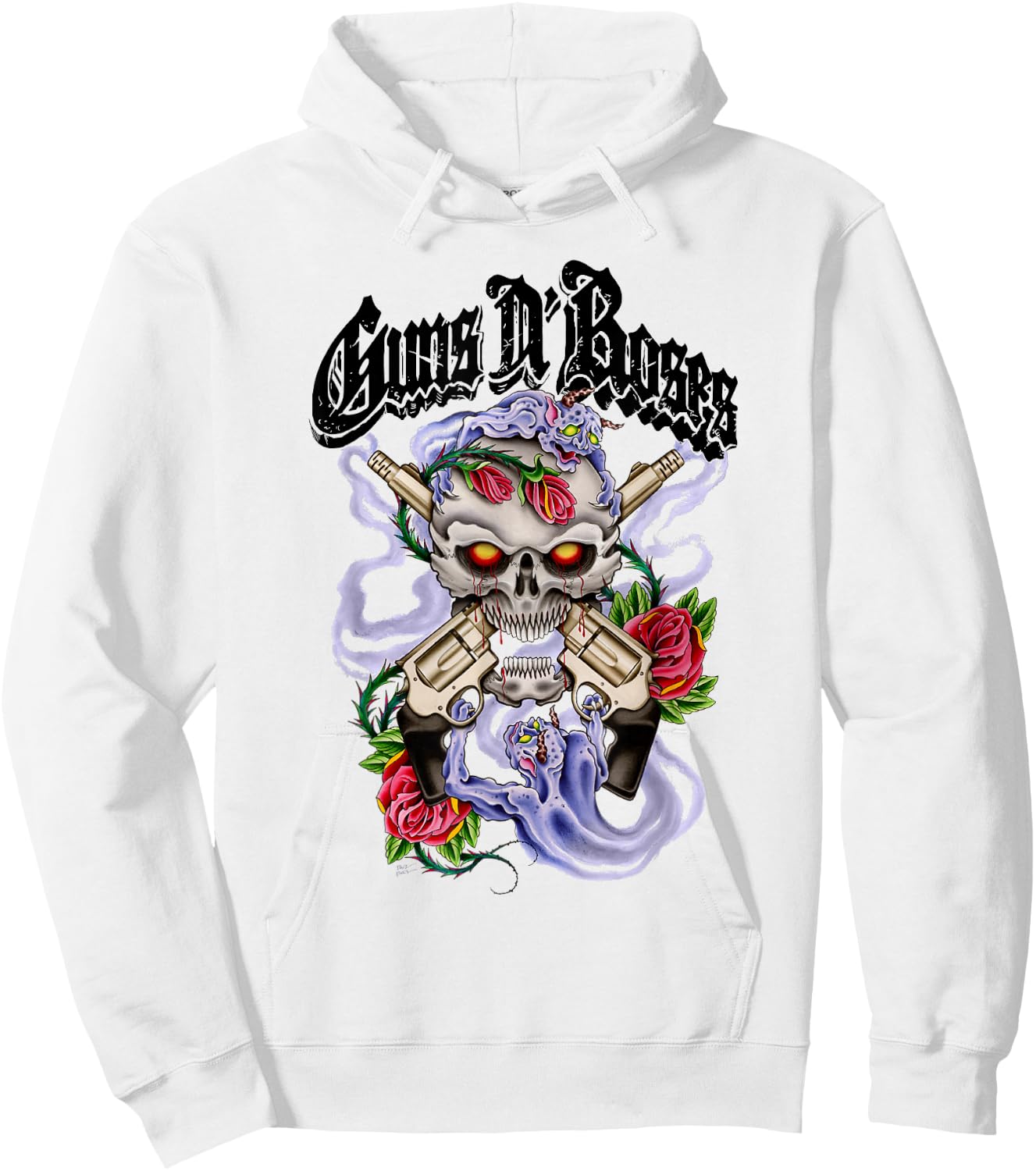 Guns N' Roses Official Guns N' Demons Purple Smoke Hoodie - Hoodie | White