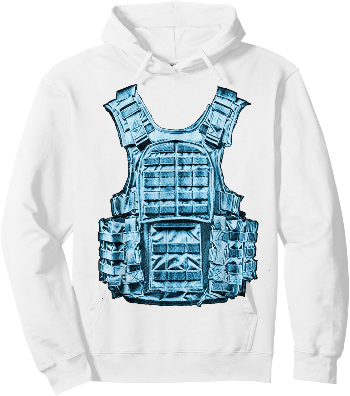 Blue Stay Ready WT Blue Graphic Hoodie - Hoodie | White