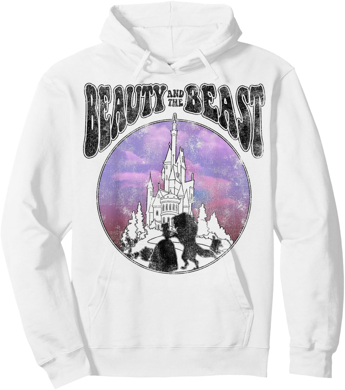 Disney Beauty and the Beast Watercolor Palace Silhouettes Hoodie - Hoodie | White