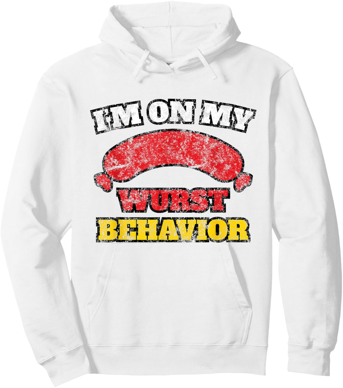 Vintage Oktoberfest I'm On My Wurst Behavior Fun Gift Hoodie - Hoodie | White