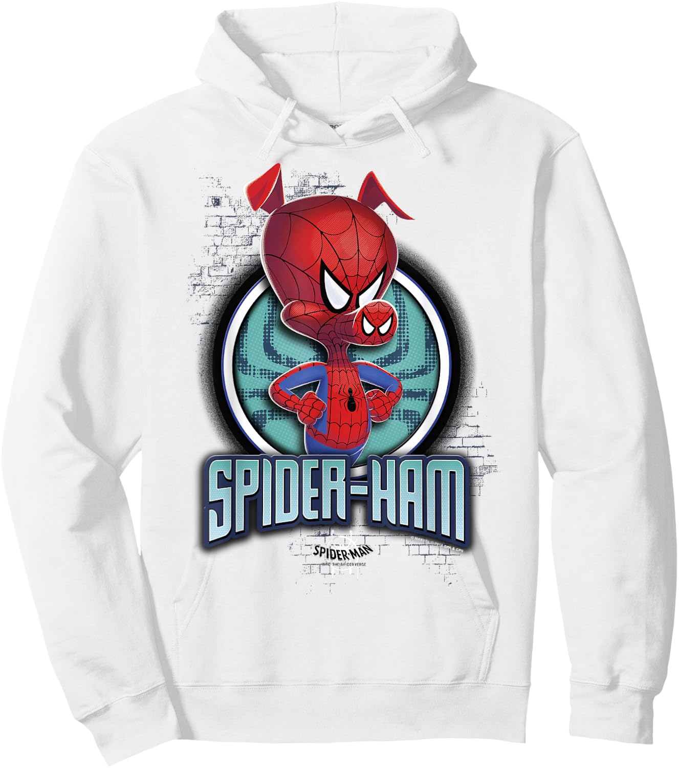 Marvel Spider-Man Spiderverse Spider-Ham Pose Hoodie - Hoodie | White