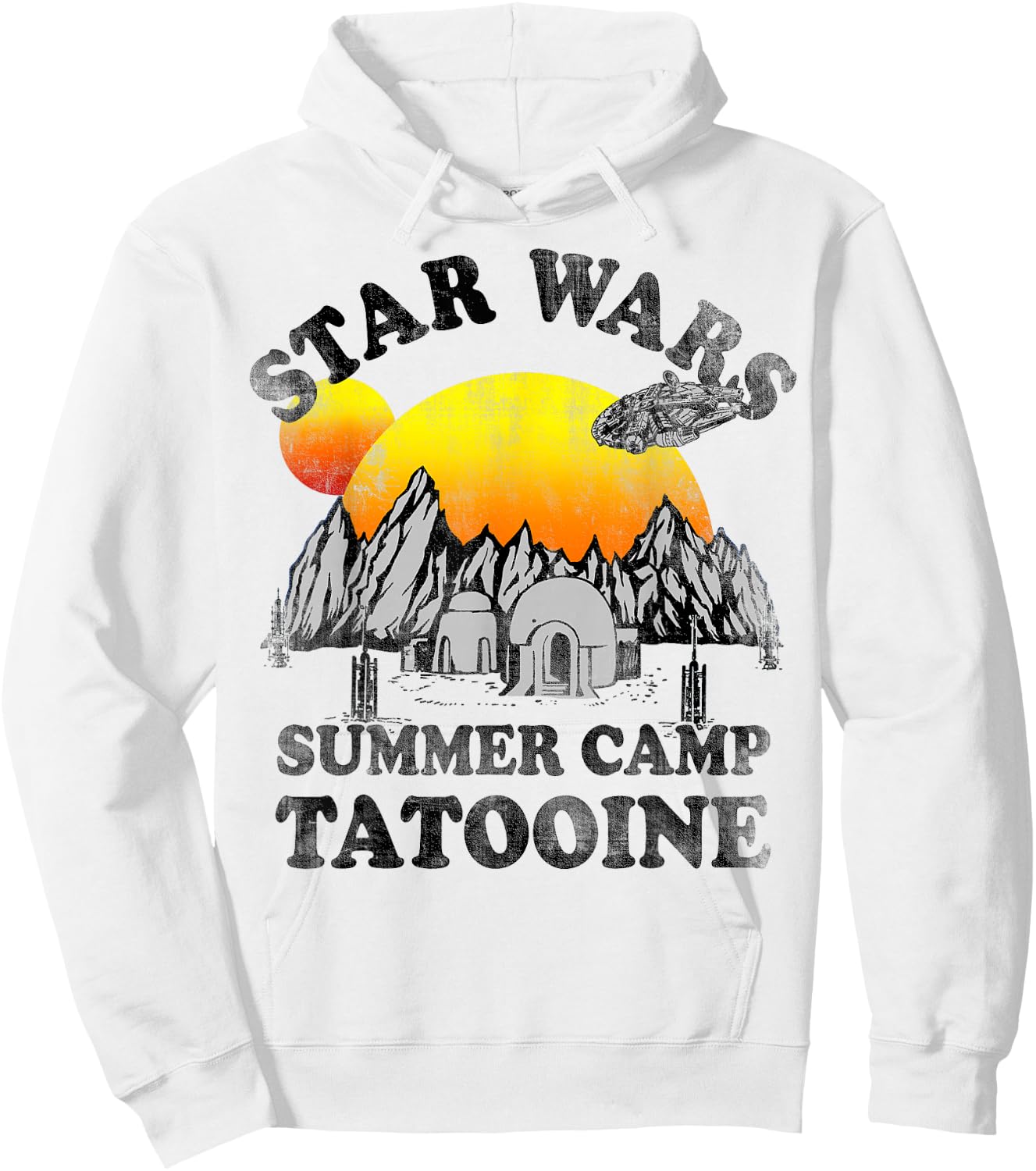 Star Wars Tatooine Summer Camp Igloo Sunrise Retro Hoodie - Hoodie | White