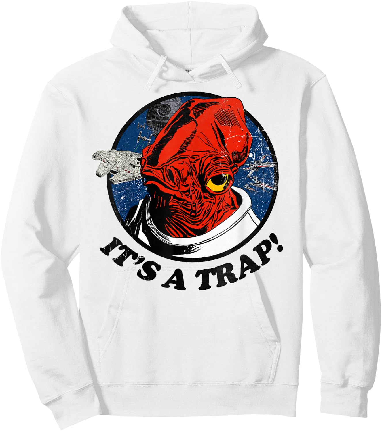 Star Wars Admiral Ackbar Falcon IT'S A TRAP! Graphic Hoodie - Hoodie | White