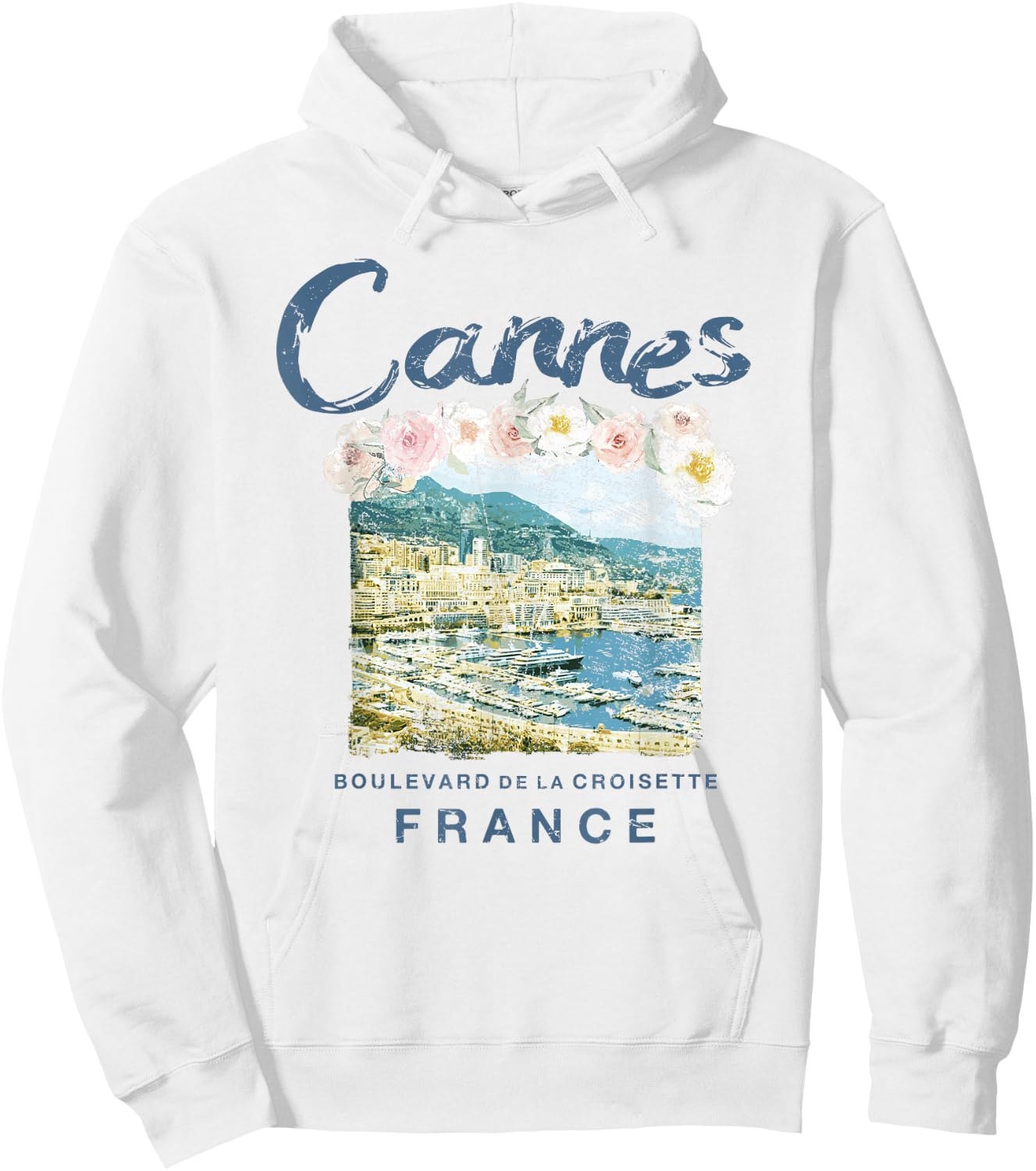 France Cannes French Riviera Vintage Travel T Shirt Hoodie - Hoodie | White