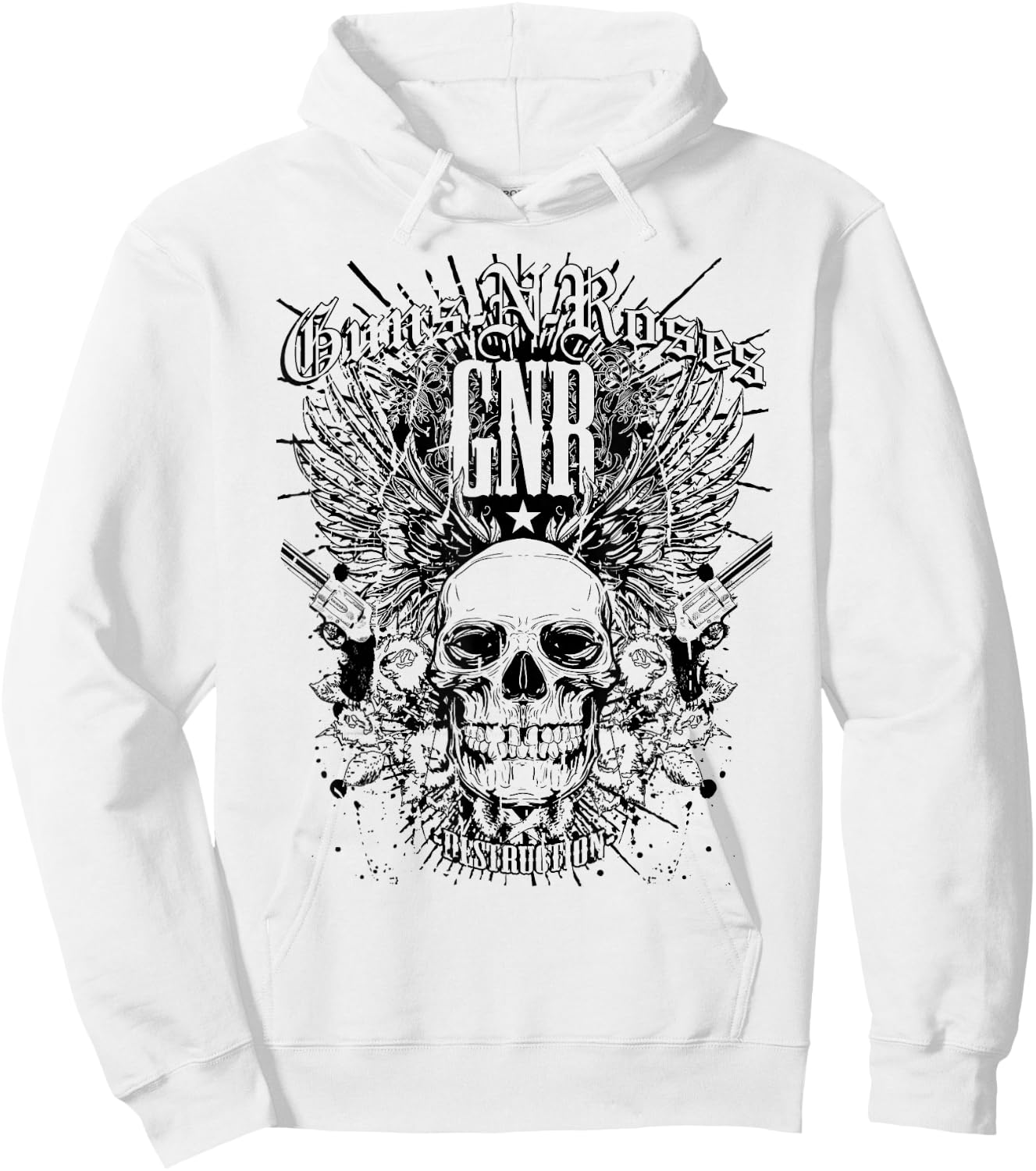 Guns N' Roses Official Destruction White Hoodie - Hoodie | White