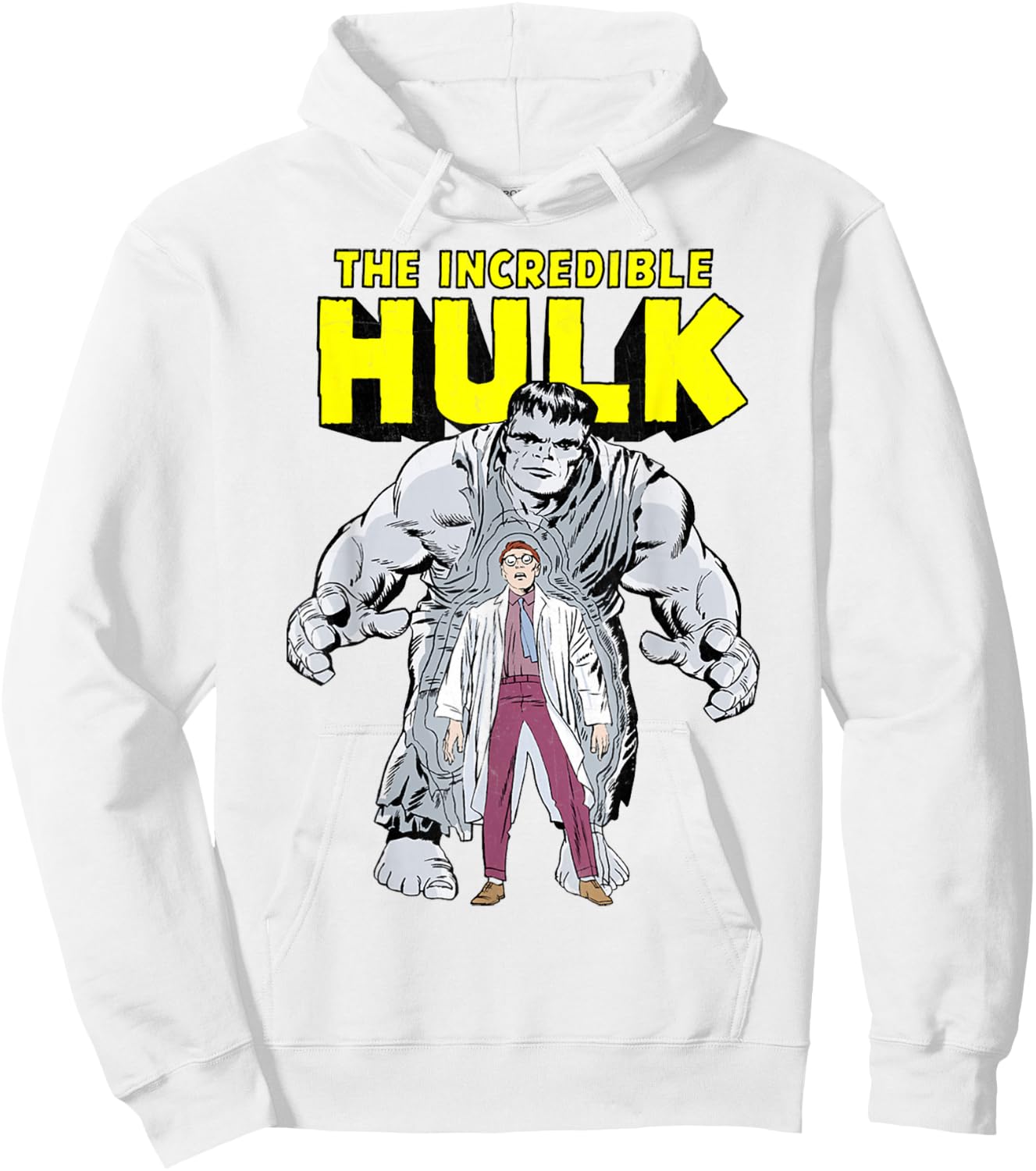 Marvel Hulk Retro Transformation Graphic Hoodie - Hoodie | White