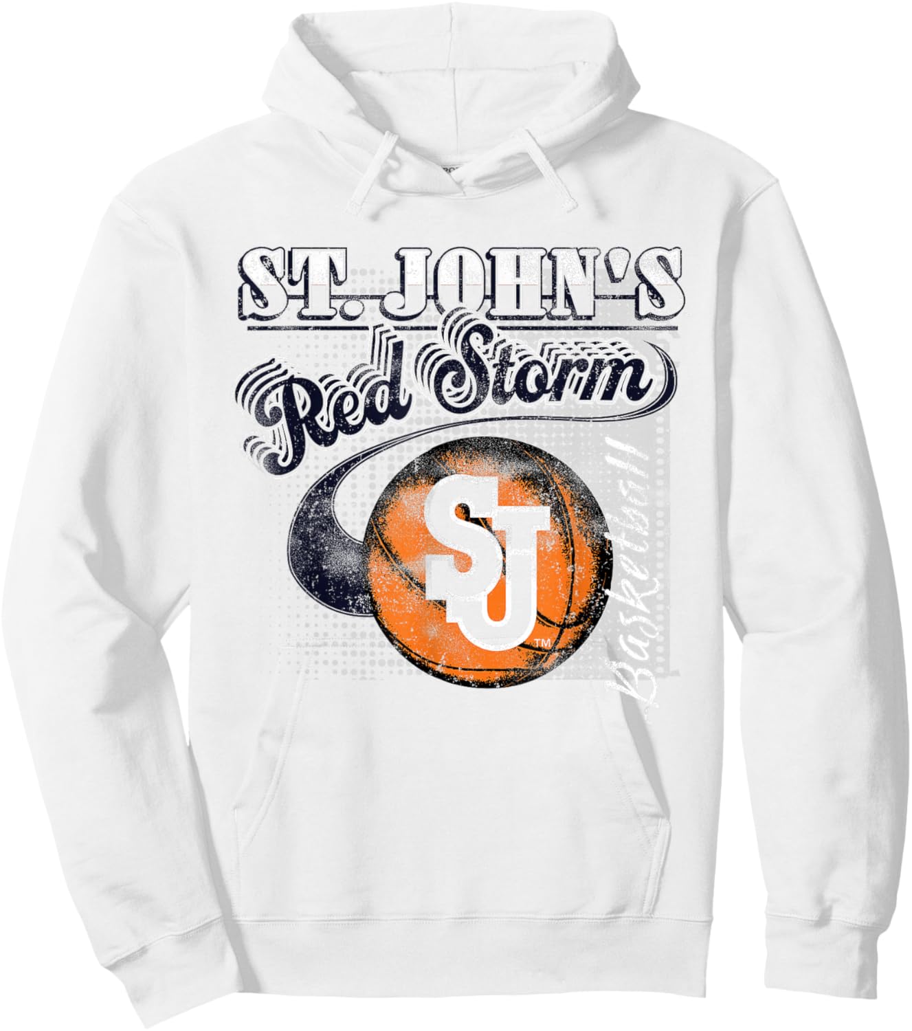 St. John's Red Storm Basketball Retro Red Hoodie - Hoodie | White