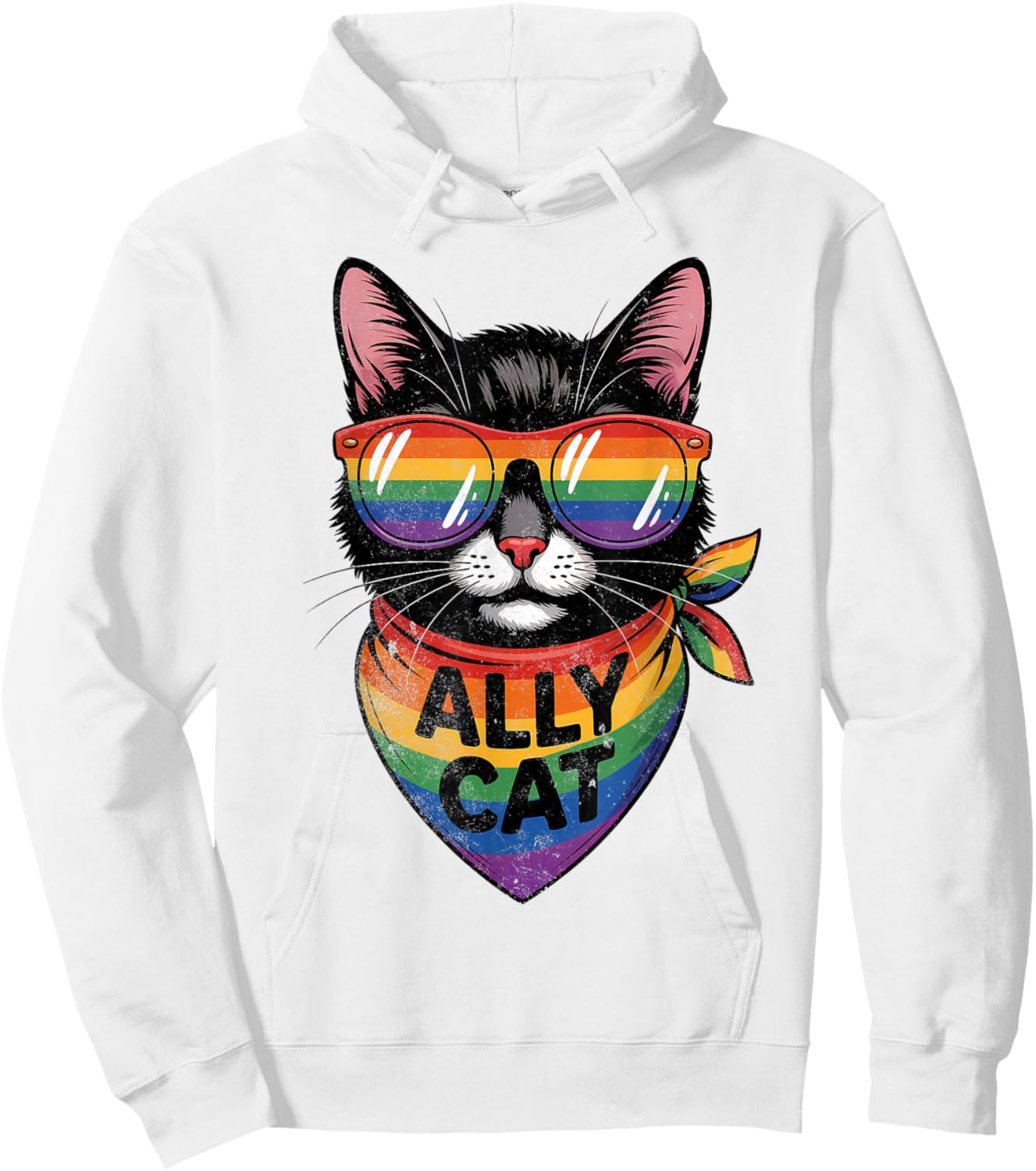 Ally Cat Pride Men Women Hoodie - Hoodie | White