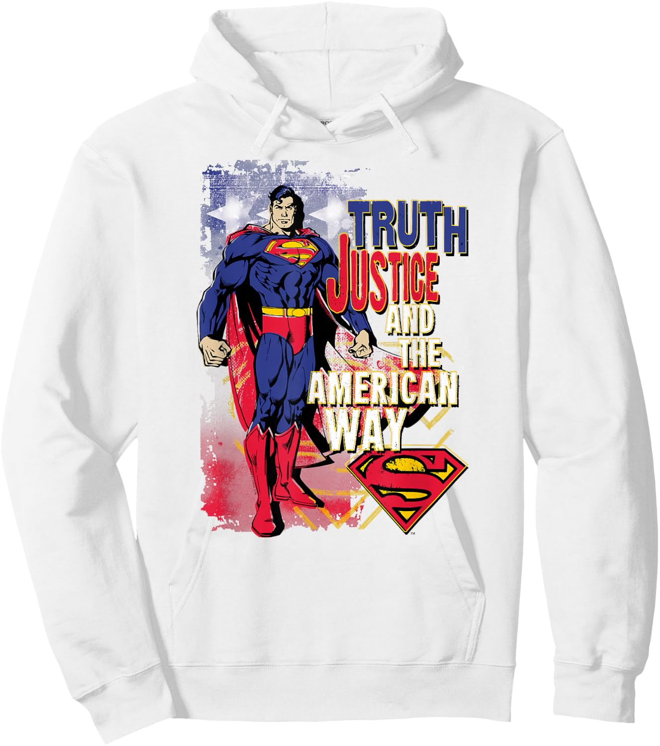 Superman Truth Justice T Shirt Hoodie - Hoodie | White