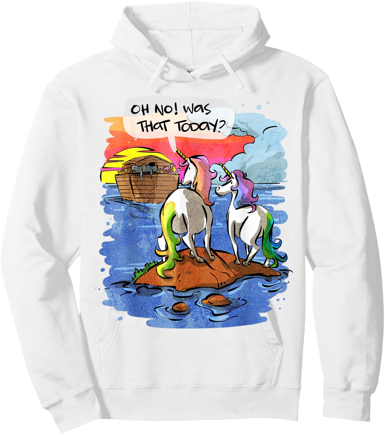 Noah Guy Unicorn Noahs Ark Design For Girls And Adults Hoodie - Hoodie | White