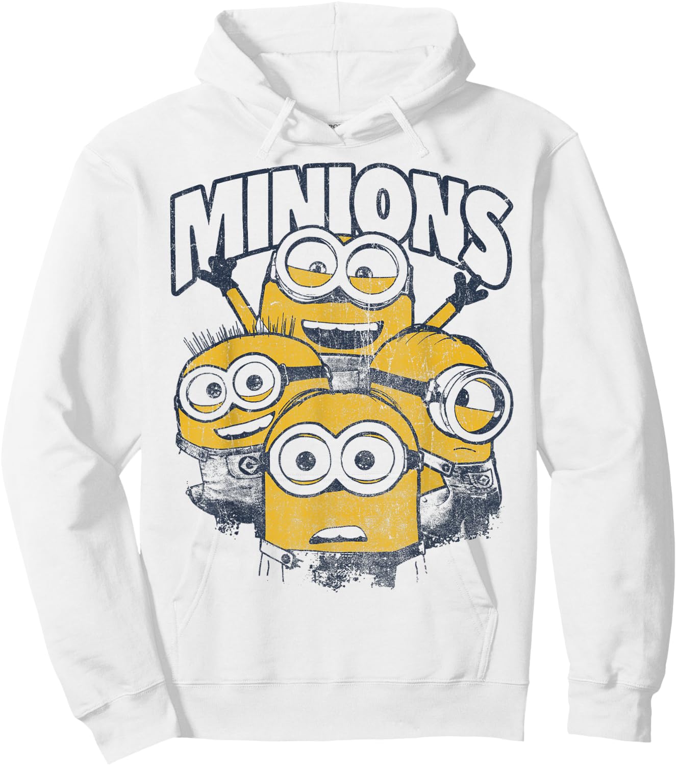 Despicable Me Minions Vintage Group Graphic Hoodie - Hoodie | White