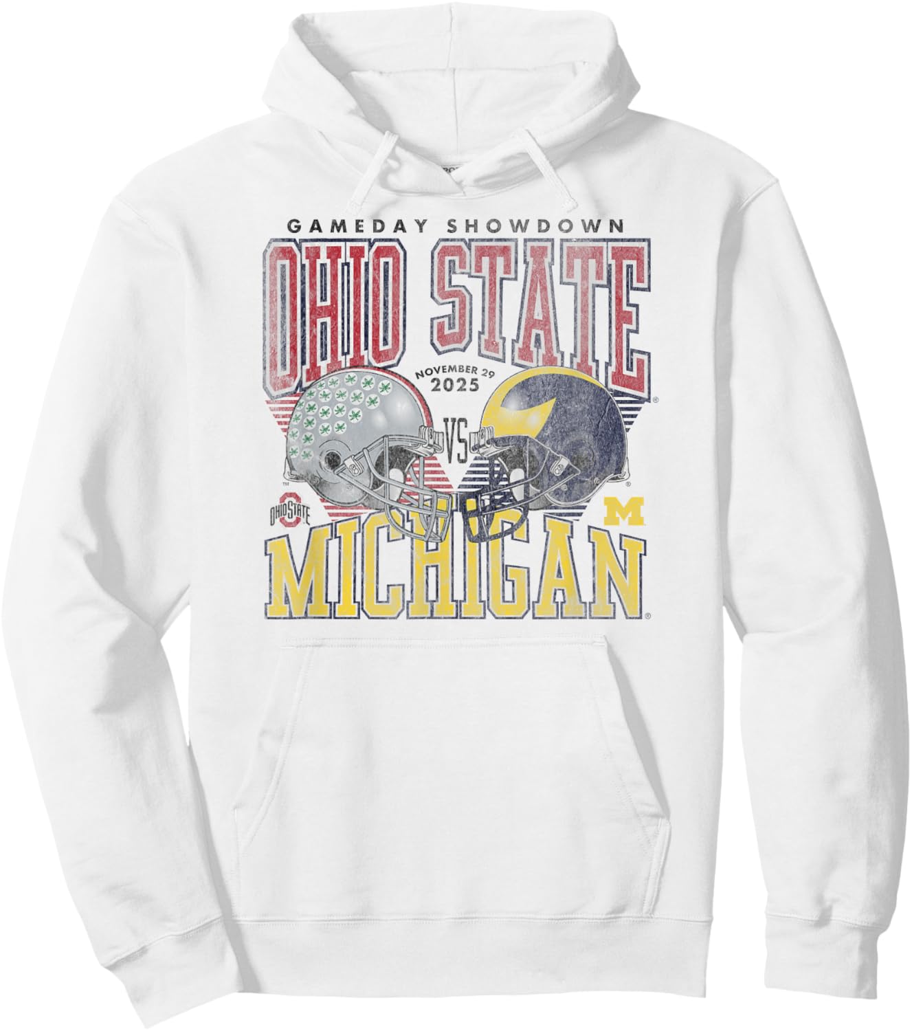 Ohio State Buckeyes vs Michigan Wolverines 2025 Vintage Hoodie - Hoodie | White