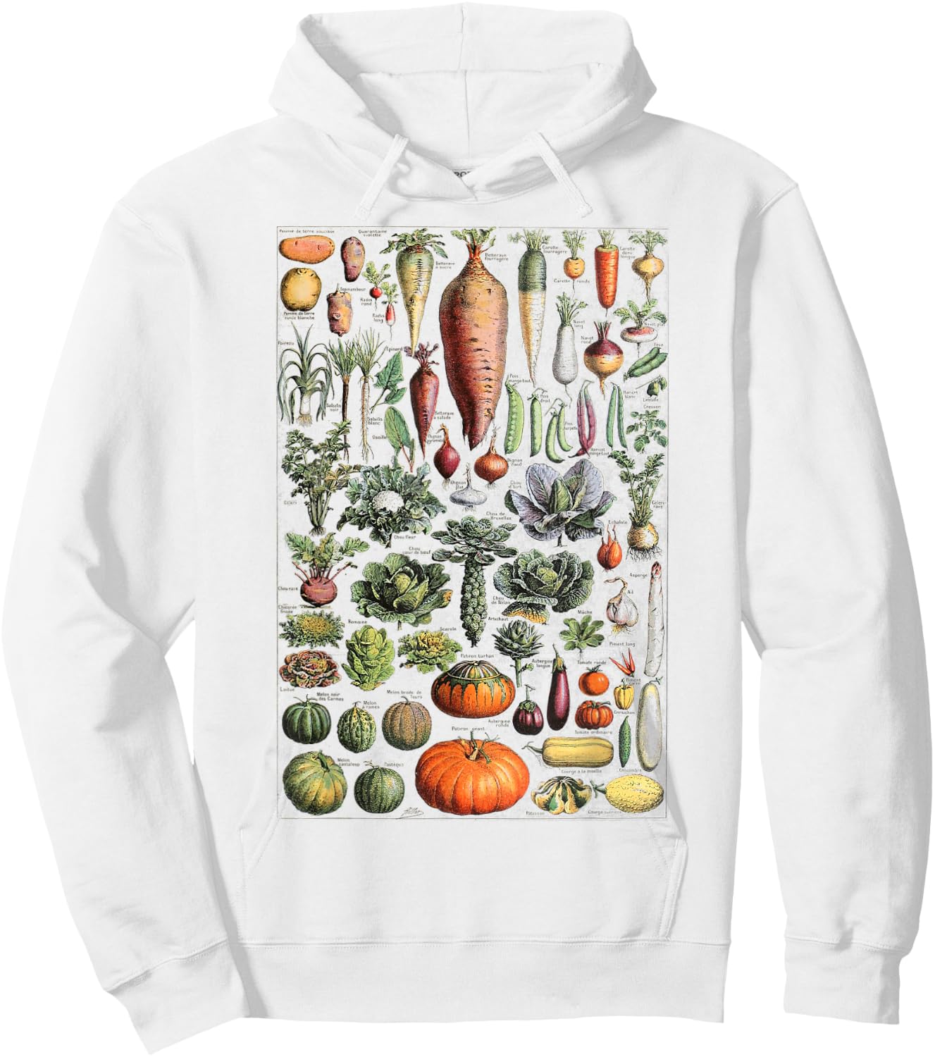 Kitchen Vegetable Identification Reference Table Hoodie - Hoodie | White