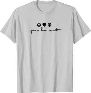 Peace Love Resist T-Shirt - T-Shirt | Ash