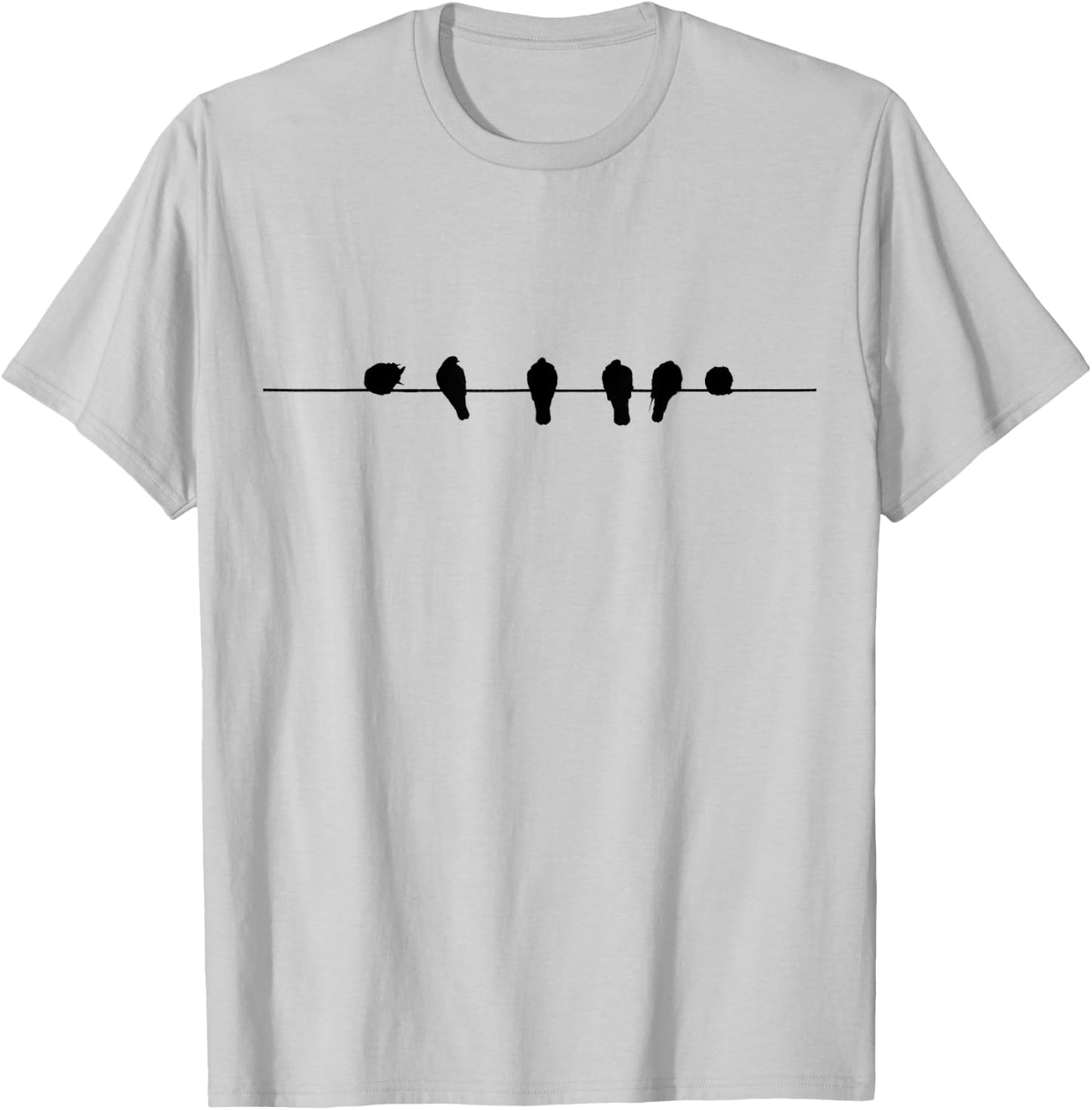 Little Birds On The Cable Wire T-Shirt - T-Shirt | Ash