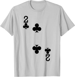 2 of Clubs - Playing Card Halloween Costume T-Shirt - T-Shirt | Ash