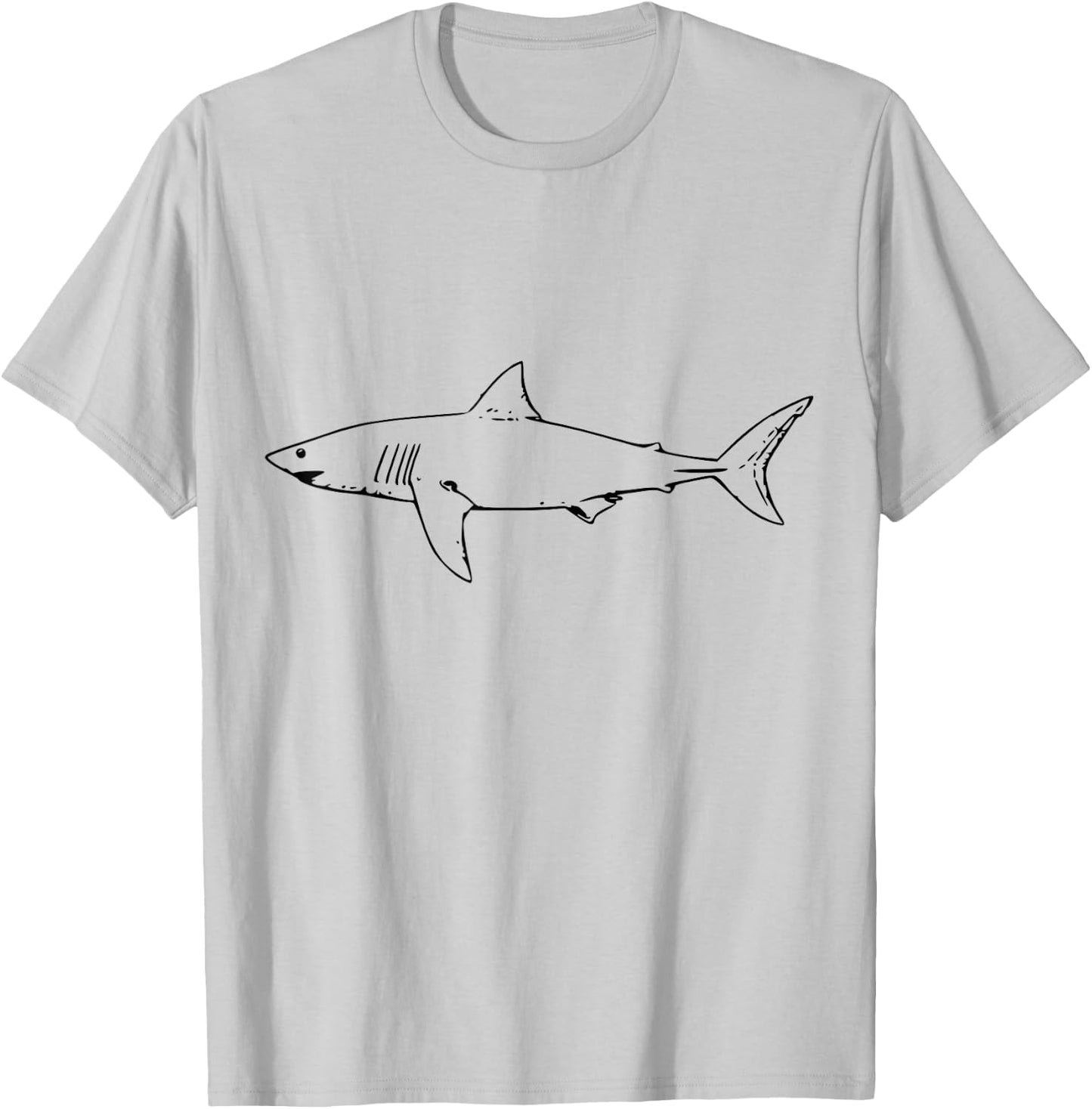 Great White Shark Silhouette T-Shirt - T-Shirt | Ash