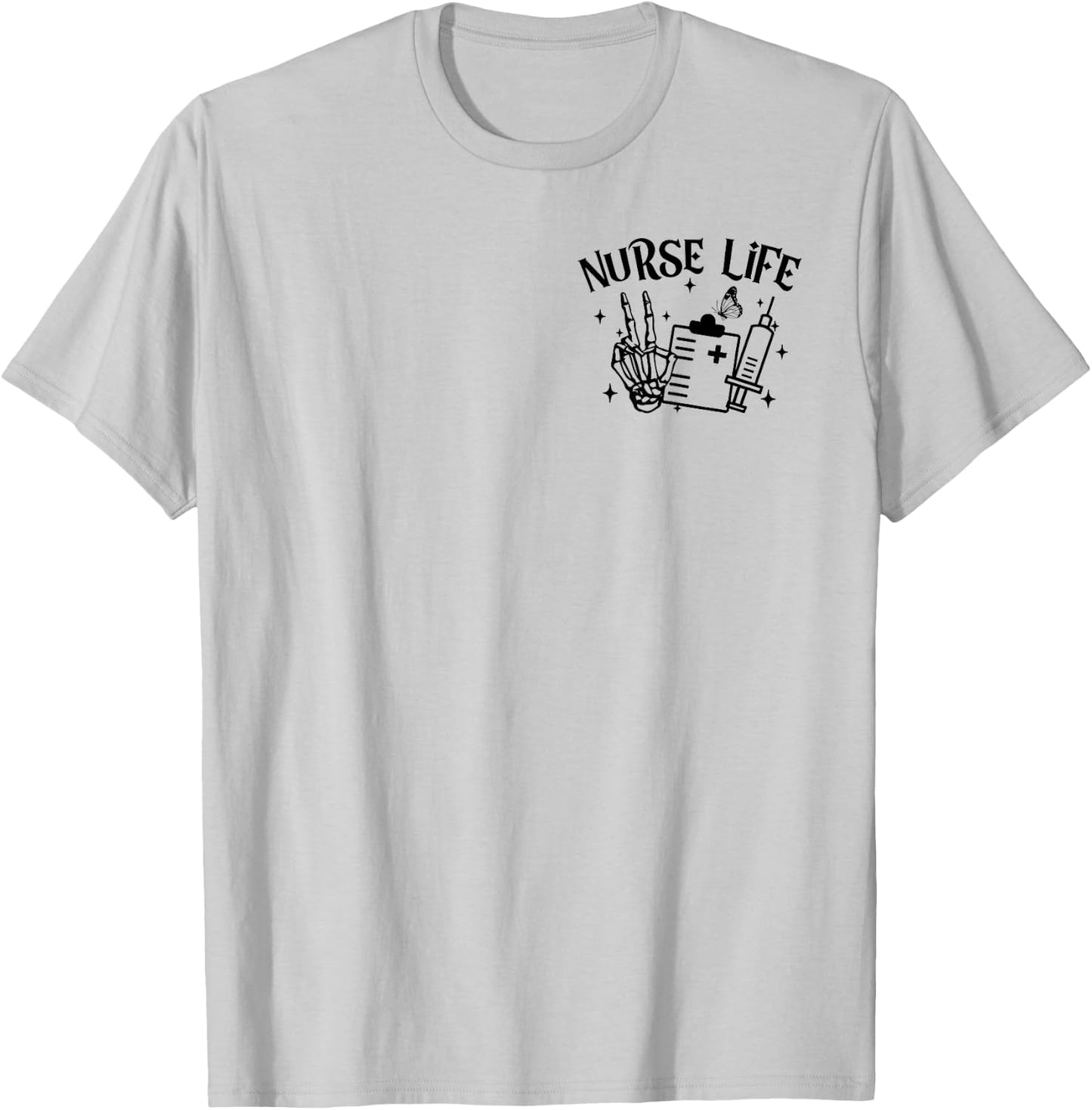 Some Days I Rock It Some Days It Rock Me Skeleton Nurse Life T-Shirt - T-Shirt | Ash
