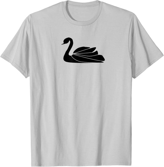 Swan Design- Black Silhouette for classic swan lovers T-Shirt - T-Shirt | Ash