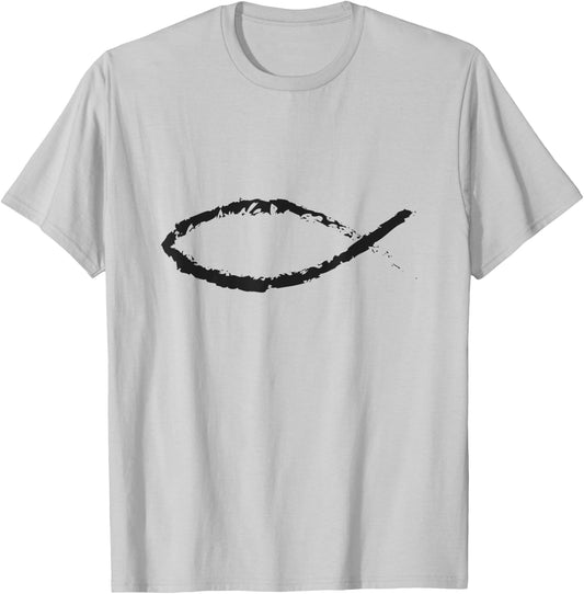 Jesus Christ Fish Christian T-Shirt - T-Shirt | Ash