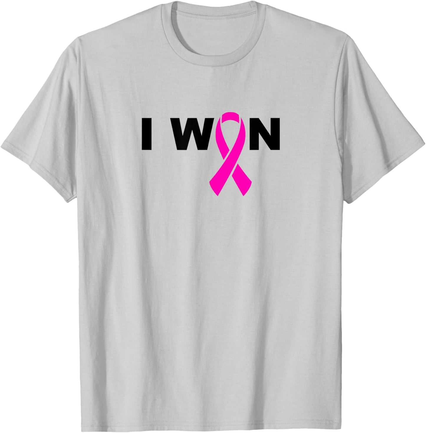 I WON Pink Ribbon for Breast Cancer Awareness Shirt T-Shirt - T-Shirt | Ash