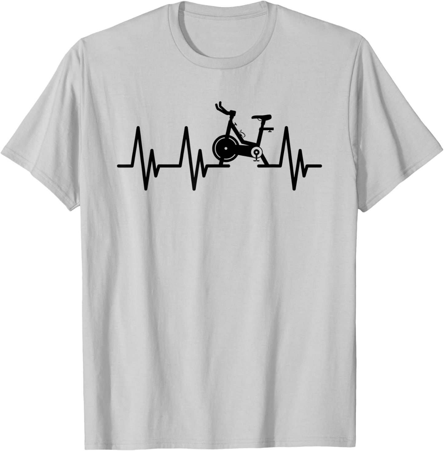 Love Spin Heartbeat Funny Gym Workout Fitness Spinning Class T-Shirt - T-Shirt | Ash