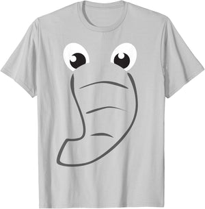 Elephant Face Cute Kids Halloween Costume Animal Gift T-Shirt - T-Shirt | Ash