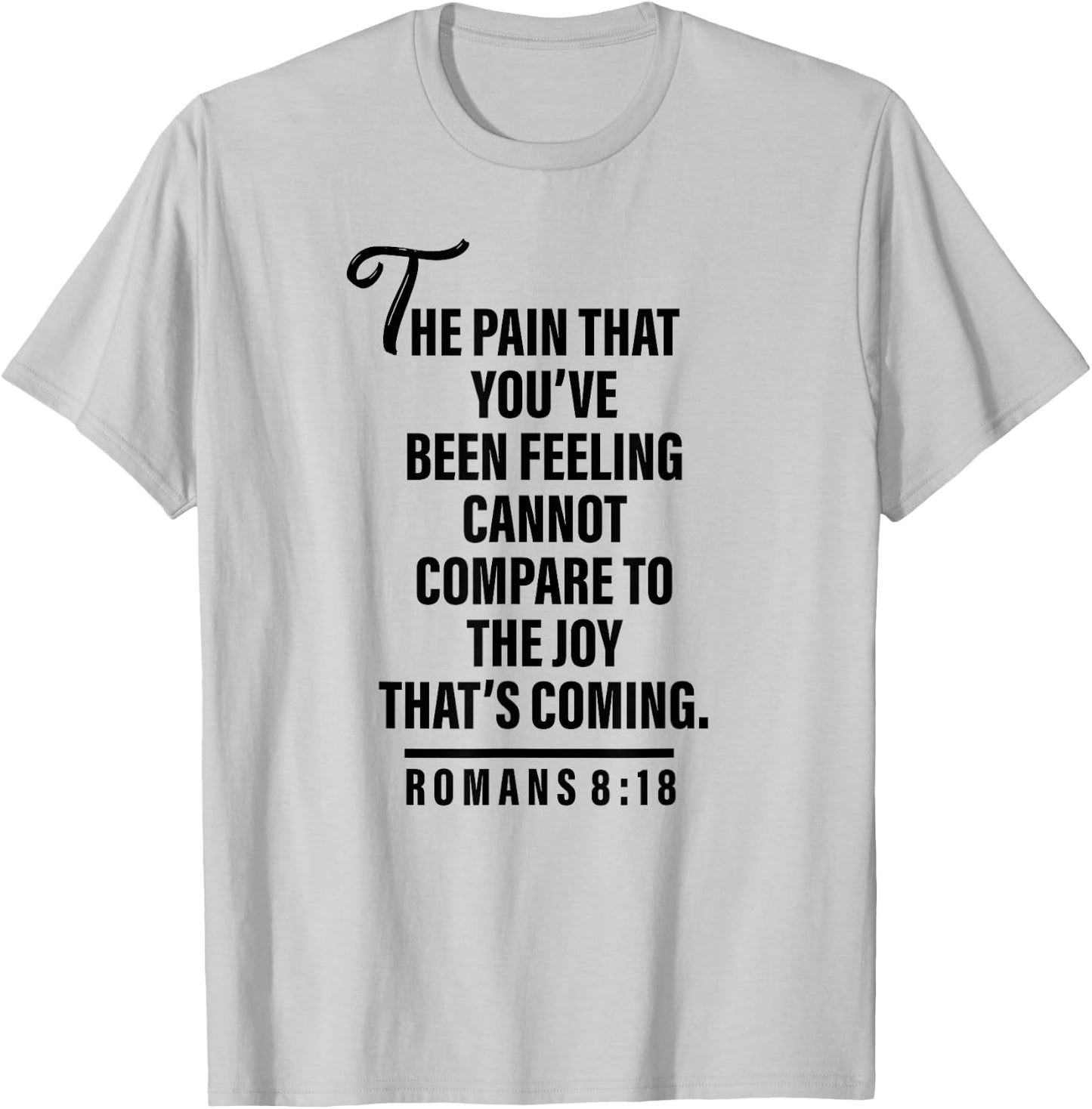 Joy Is Coming Romans 8:18 - Christian and Men T-Shirt - T-Shirt | Ash