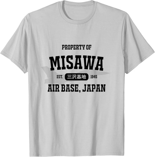 Military : Property of Misawa Air Base (Black) T-Shirt - T-Shirt | Ash