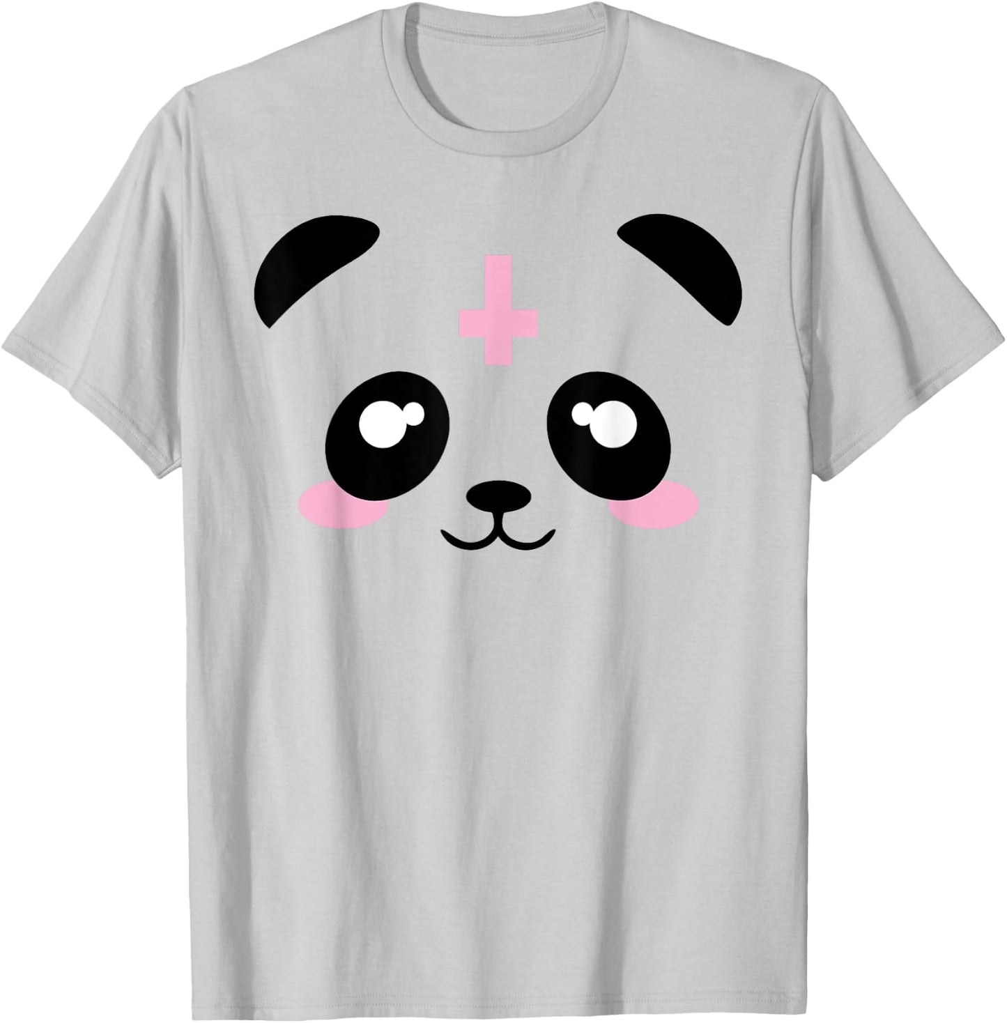 Pastel Goth Kawaii Punk Upside Down Cross Panda Shirt T-Shirt - T-Shirt | Ash