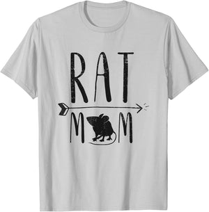 Rat Mom - Funny Retro Pet Mouse Rat or Rodent Gift T-Shirt - T-Shirt | Ash