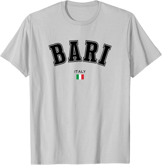 Bari Italian Flag Souvenir Italy Travel City Trip T-Shirt - T-Shirt | Ash