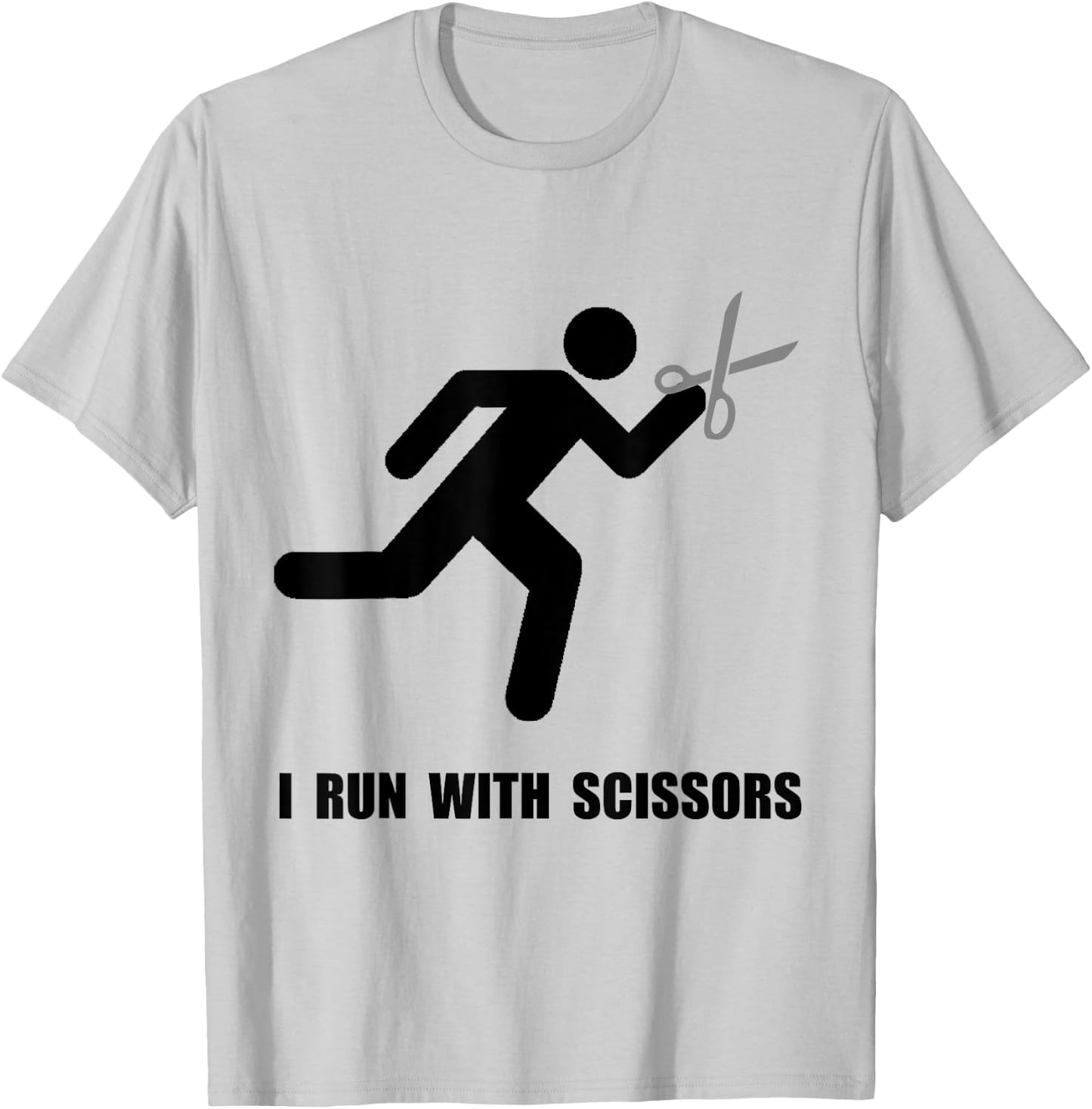 Run With Scissors Funny T-Shirt - T-Shirt | Ash