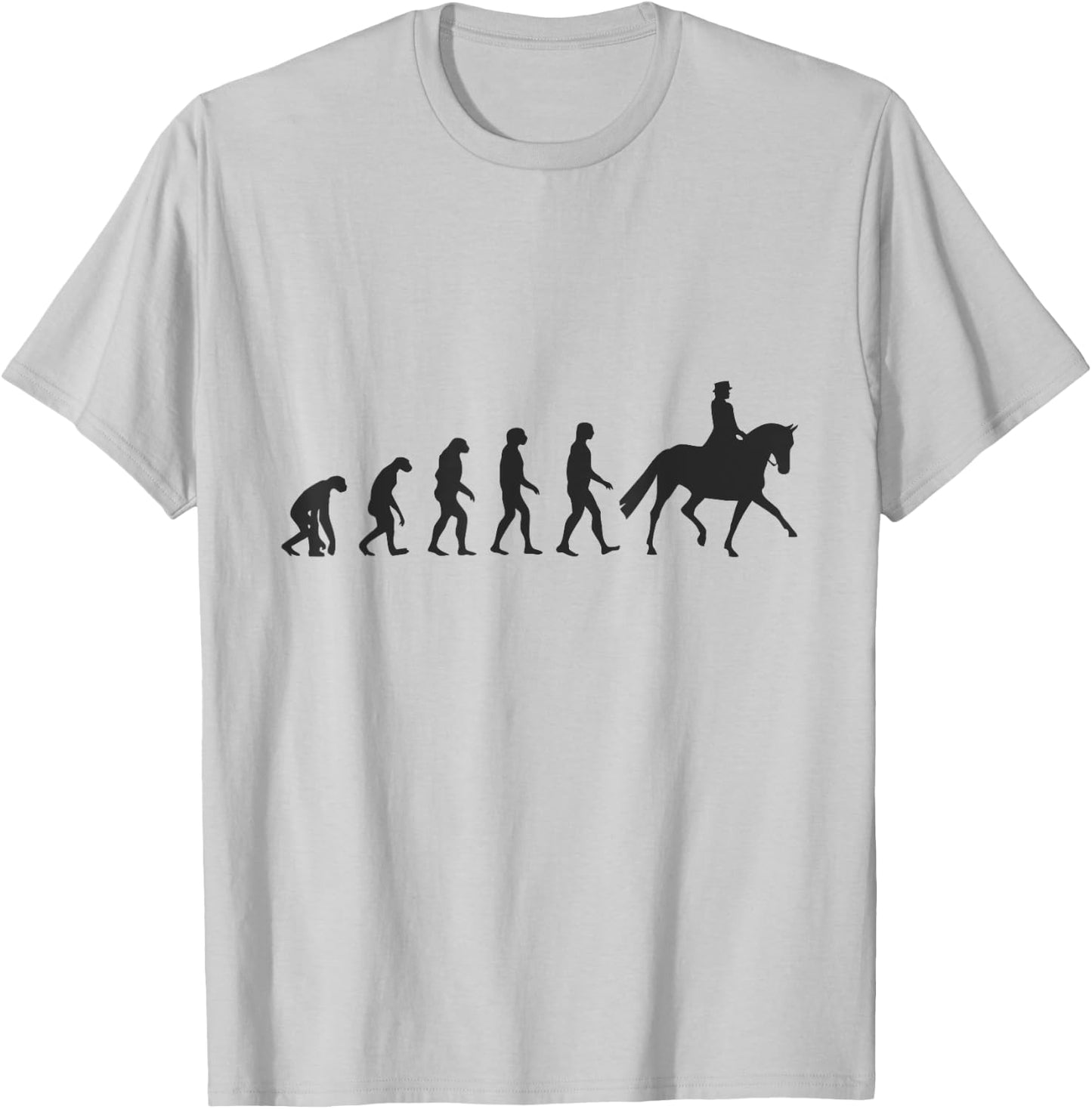 Dressage Horse Equitation Evolution T-Shirt - T-Shirt | Ash