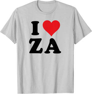 I Heart ZA Initials I Love Z.A. First And Last Name Z A T-Shirt - T-Shirt | Ash