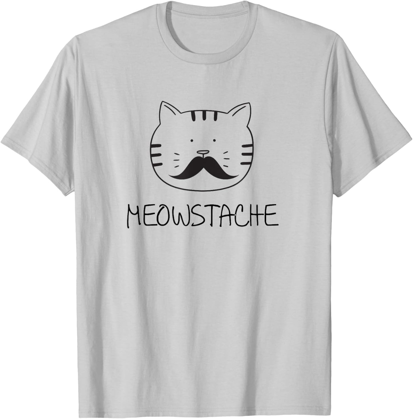 Funny cat mustache meowstache gift Men Women Girls Kids T-Shirt - T-Shirt | Ash