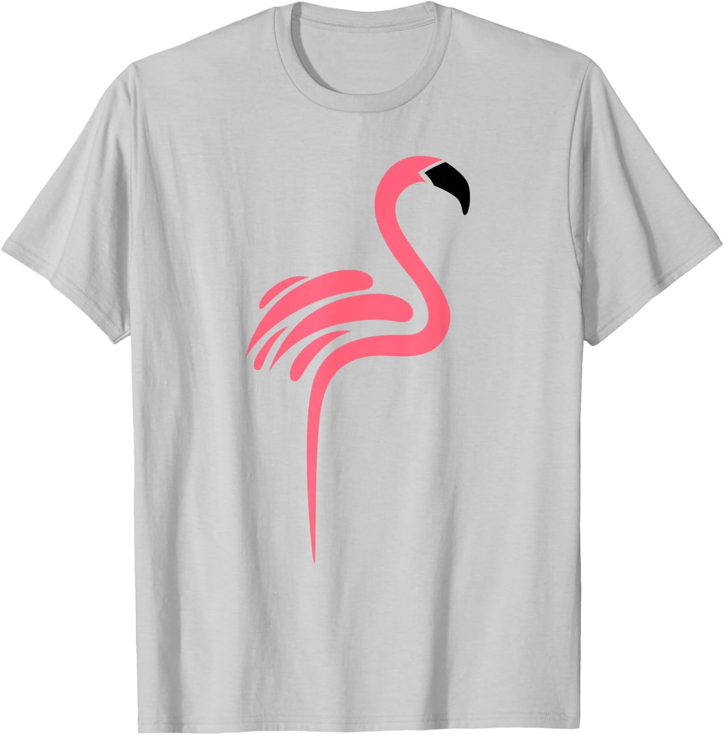 Flamingo Logo Style Cool Graphic T-Shirt - T-Shirt | Ash