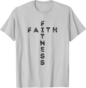 Faith Fitness Cross T-Shirt - T-Shirt | Ash