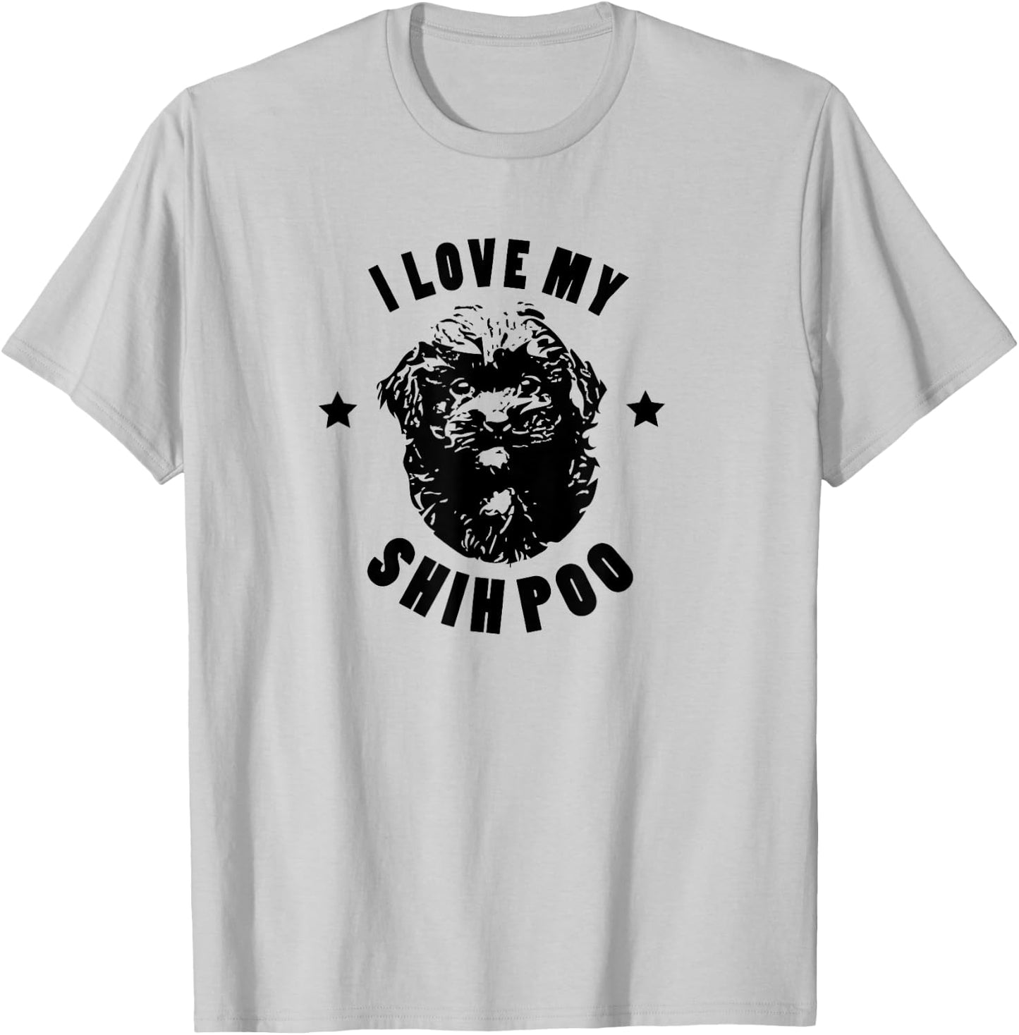 I Love My Shih Poo T-Shirt - T-Shirt | Ash