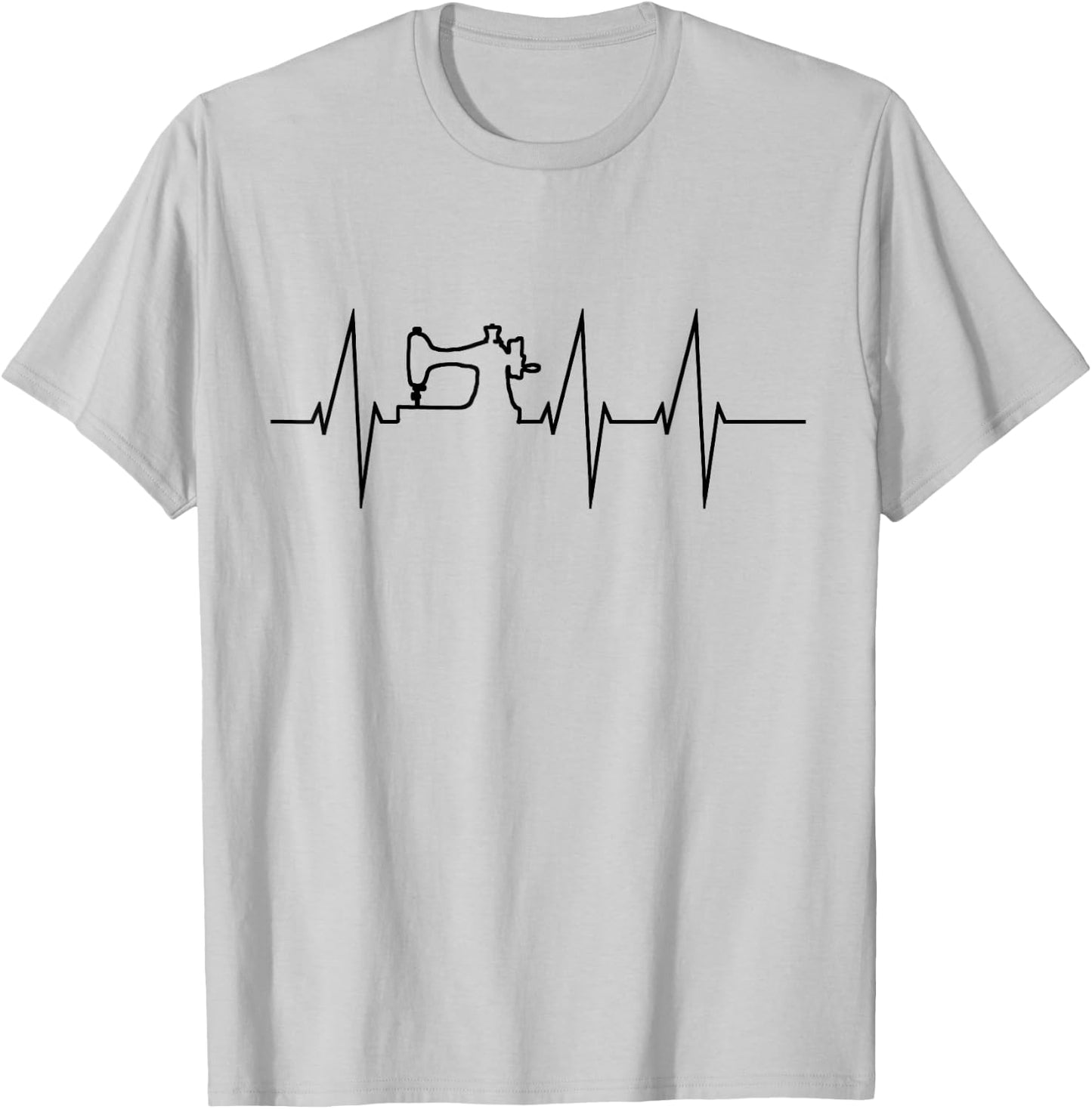 Funny Sewing Quilting Patchwork Heartbeat Men Women T-Shirt - T-Shirt | Ash