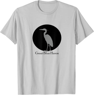 Great Blue Heron Bird shirt for birding or birdwatching T-Shirt - T-Shirt | Ash
