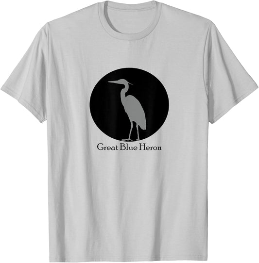 Great Blue Heron Bird shirt for birding or birdwatching T-Shirt - T-Shirt | Ash